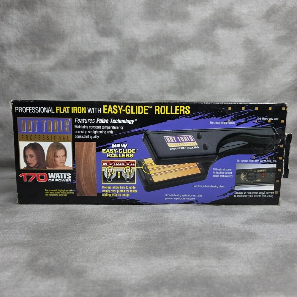 Hot Tools Professional Flat Iron With Easy-Glide Rollers Model 1198 NEW In Box